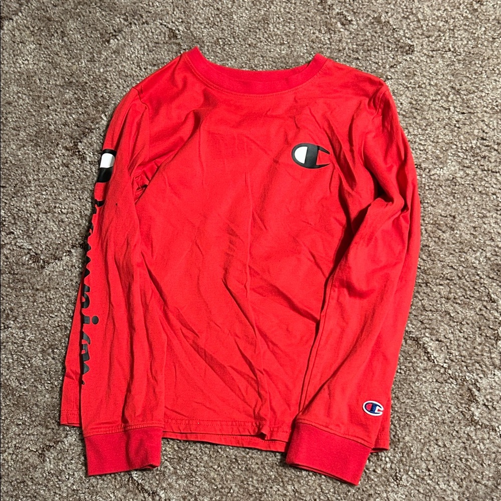 Champion Kids Vibrant Red Long Sleeve Tee